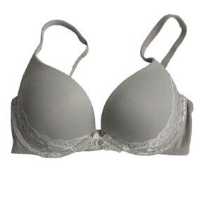Body by Victoria’s Secret Push-Up Bra Soft Beige Lace Trim Sz 34D
